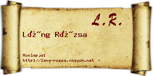 Láng Rózsa névjegykártya
